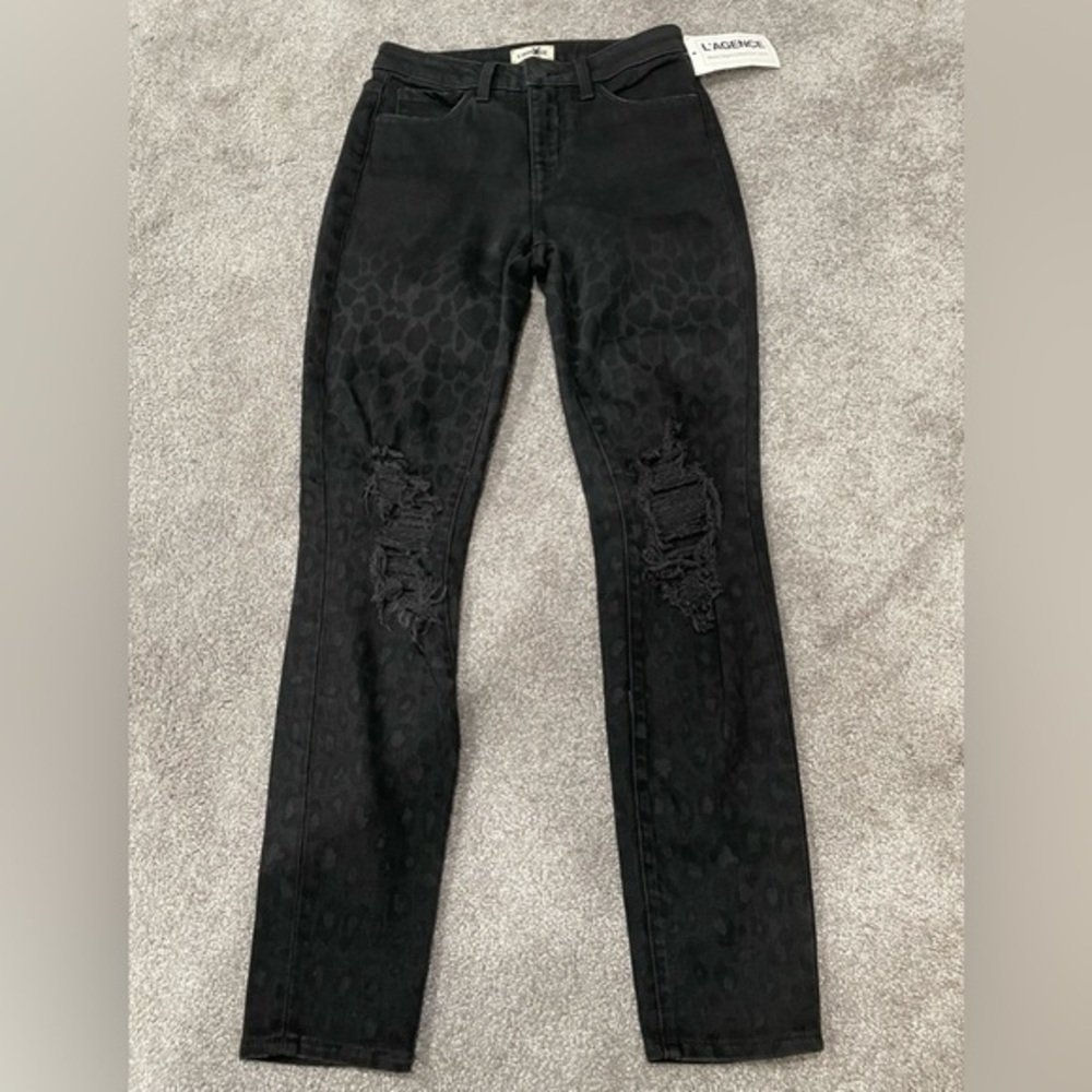 NWT L’Agence distressed skinny jeans.
